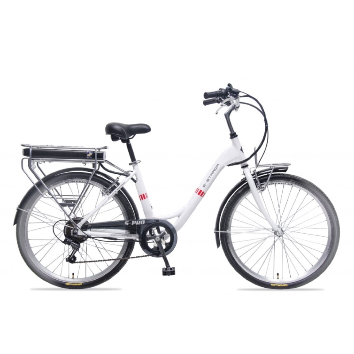 Bicicleta Electrica S-pro E-strada Aluminio Bateria Litio - Blanco 