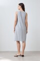 Vestido de lino con botones gris melange