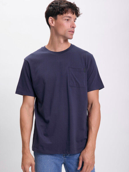 Remera manga corta bolsillo Azul Marino