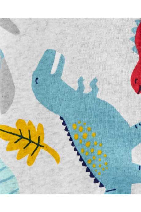 Pijama una pieza de algodón, con pie, diseño dinos Sin color
