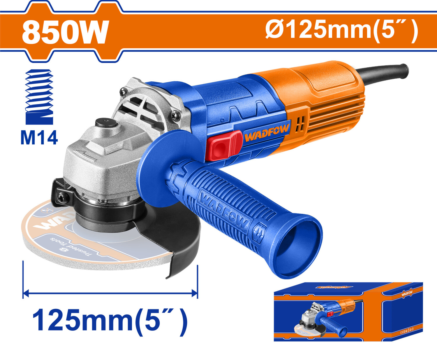 AMOLADORA 115MM 850W WADFOW WAG15851 
