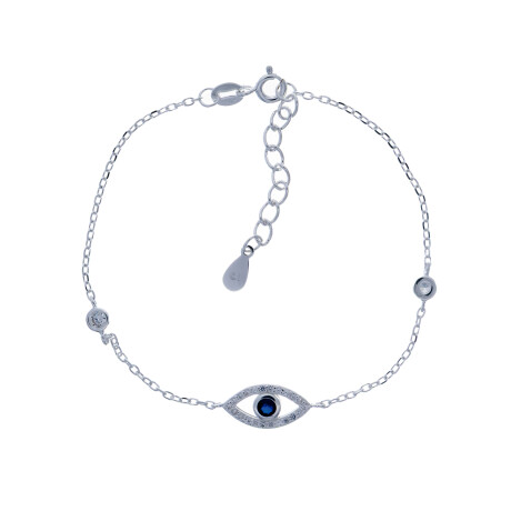 Pulsera de plata 925 con circonia OJO TURCO. Pulsera de plata 925 con circonia OJO TURCO.