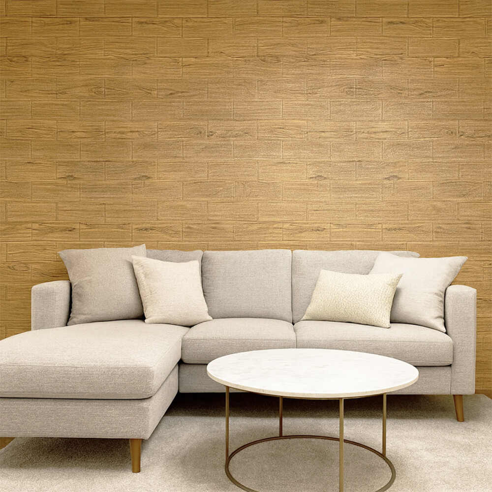 Panel Revestimiento Placa Pared Autoadhesiva Pack x10 Madera oscura