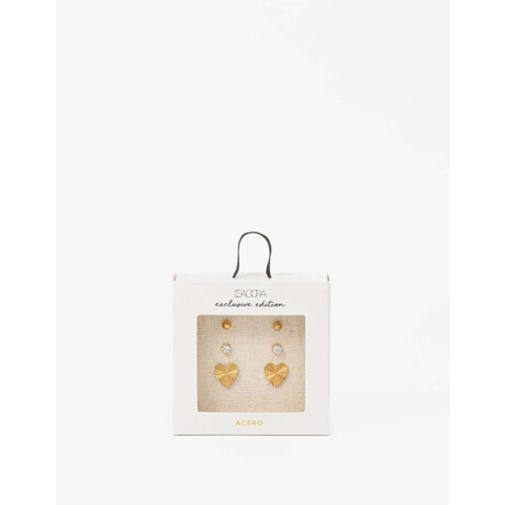 Set De Aros Pasantes Acero Dorado