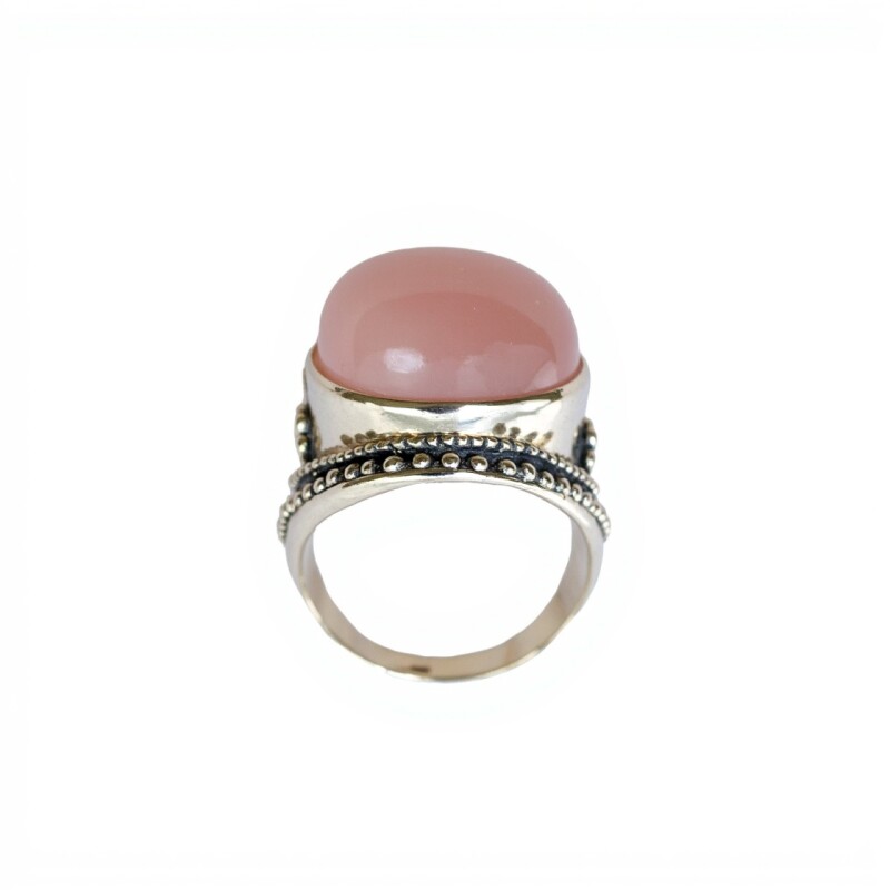 Anillo Oval-Plata 925-Piedra Cuarzo rosa-AN3948 conpiedra