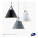 Lampara De Techo Colgante Campana Nordica Metal Cuero Gris