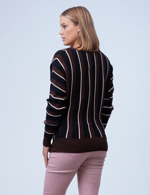 Buzo Dolman Colorblock MARRON/MULTI