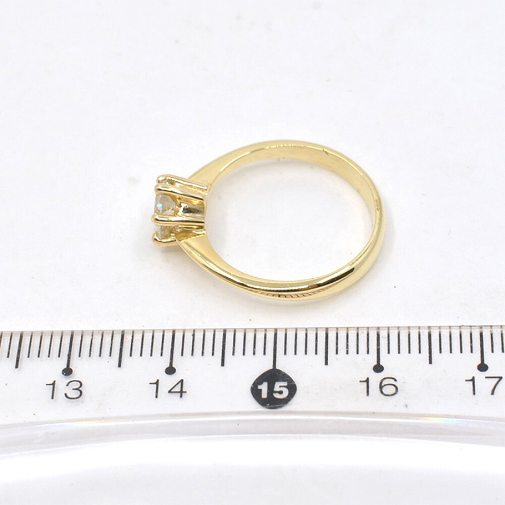 Anillo En Oro 18K Y Brillante Anillo En Oro 18K Y Brillante