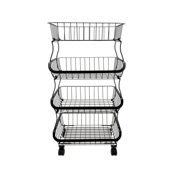 Carrito Carro Organizador Cocina Baño Multiuso 4 Estantes Apilables Alacena Imback Color Negro Carrito Carro Organizador Cocina Baño Multiuso 4 Estantes Apilables Alacena Imback Color Negro