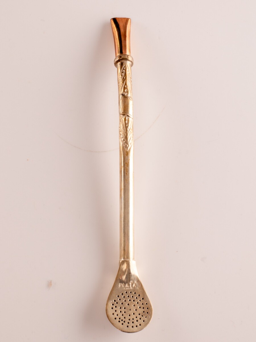Bombilla De Plata y Oro - S35 