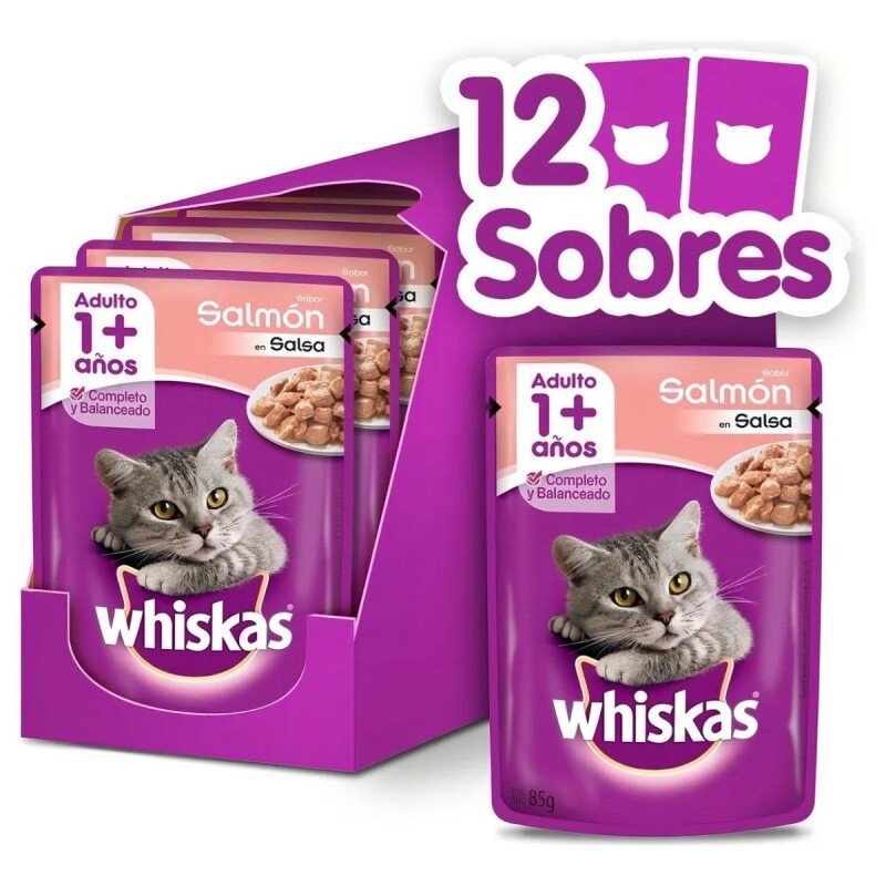 WHISKAS EN SALSA CAJA 12 UNIDADES SALMON