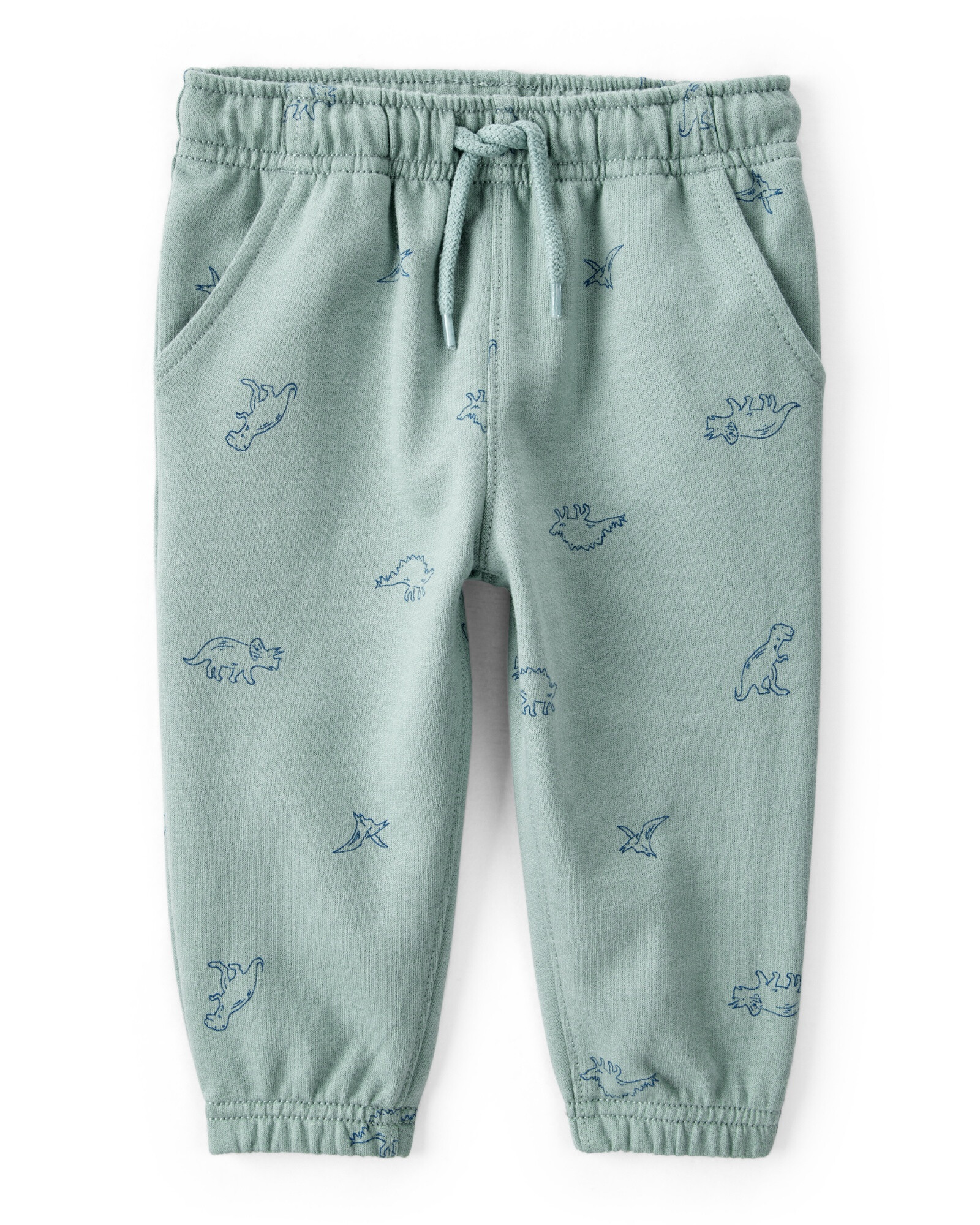 Set dos piezas de algodón, pantalón y canguro, diseño dinos. Talles 6-24M Sin color