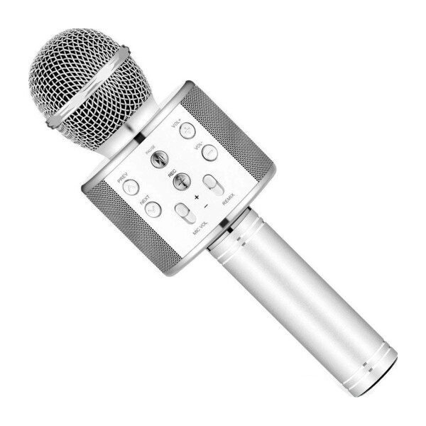 Micrófono Karaoke + Parlante Bluetooth Usb Rosado Niños Variante Color Gris