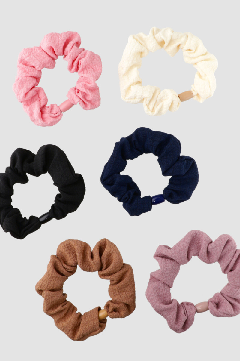 Pack x6 scrunchies pastel - Variante unica 