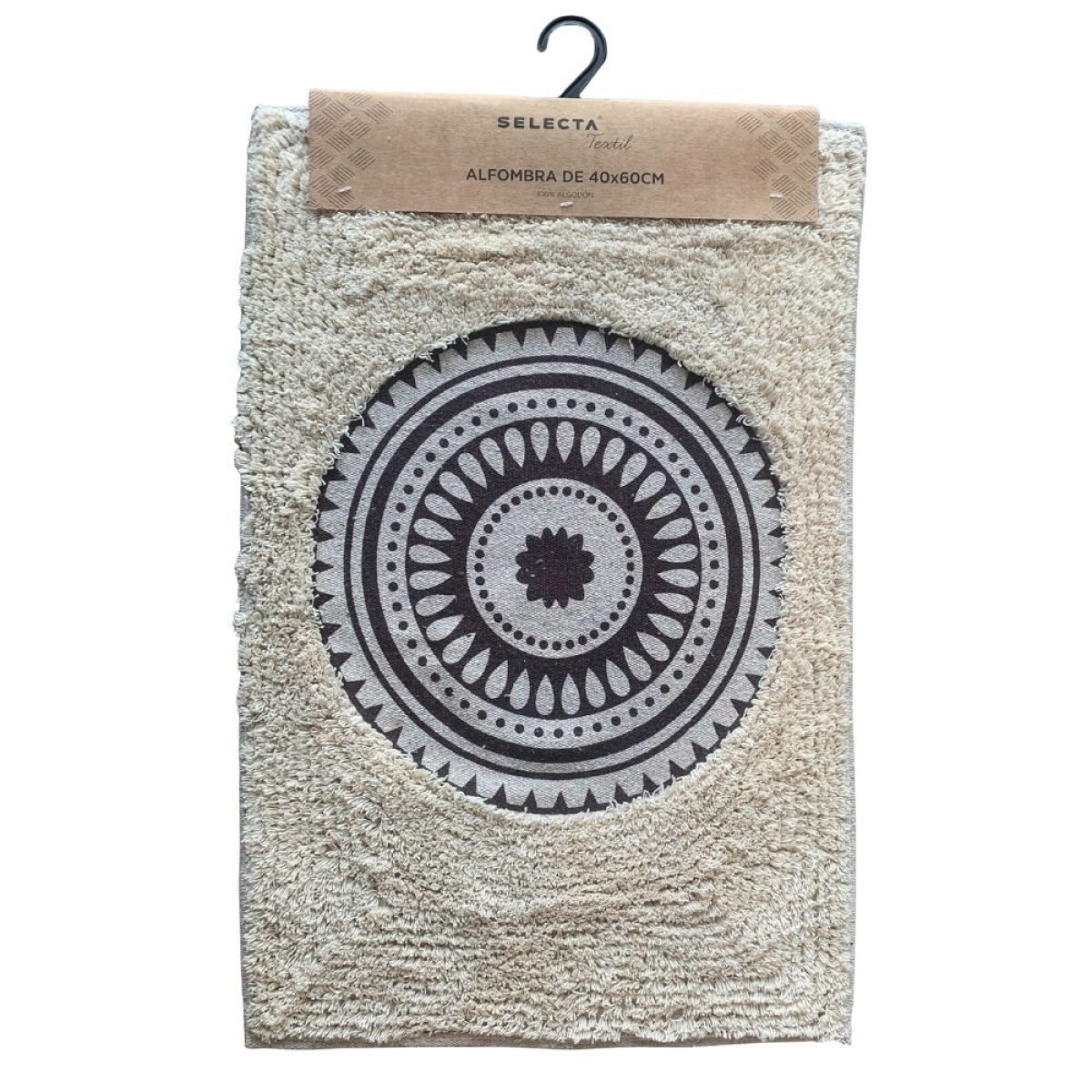 ALFOMBRA 40x60CM MANDALA MARRON Y NATURAL 