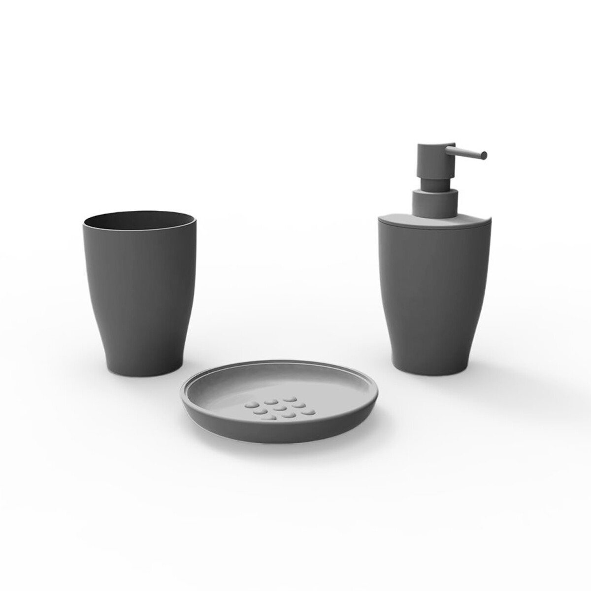 Set de baño 3 piezas Pure - GRIS 