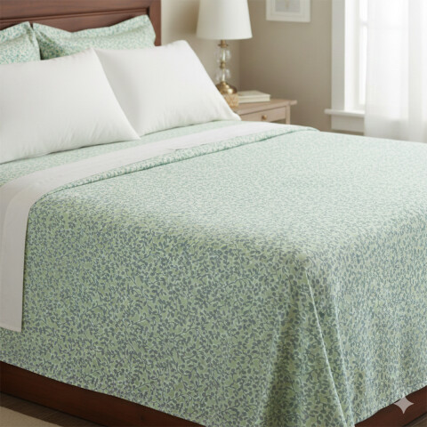 Juego Sábanas Queen Size Bukara 100% Microfibra 251-2 HOJA MENTA