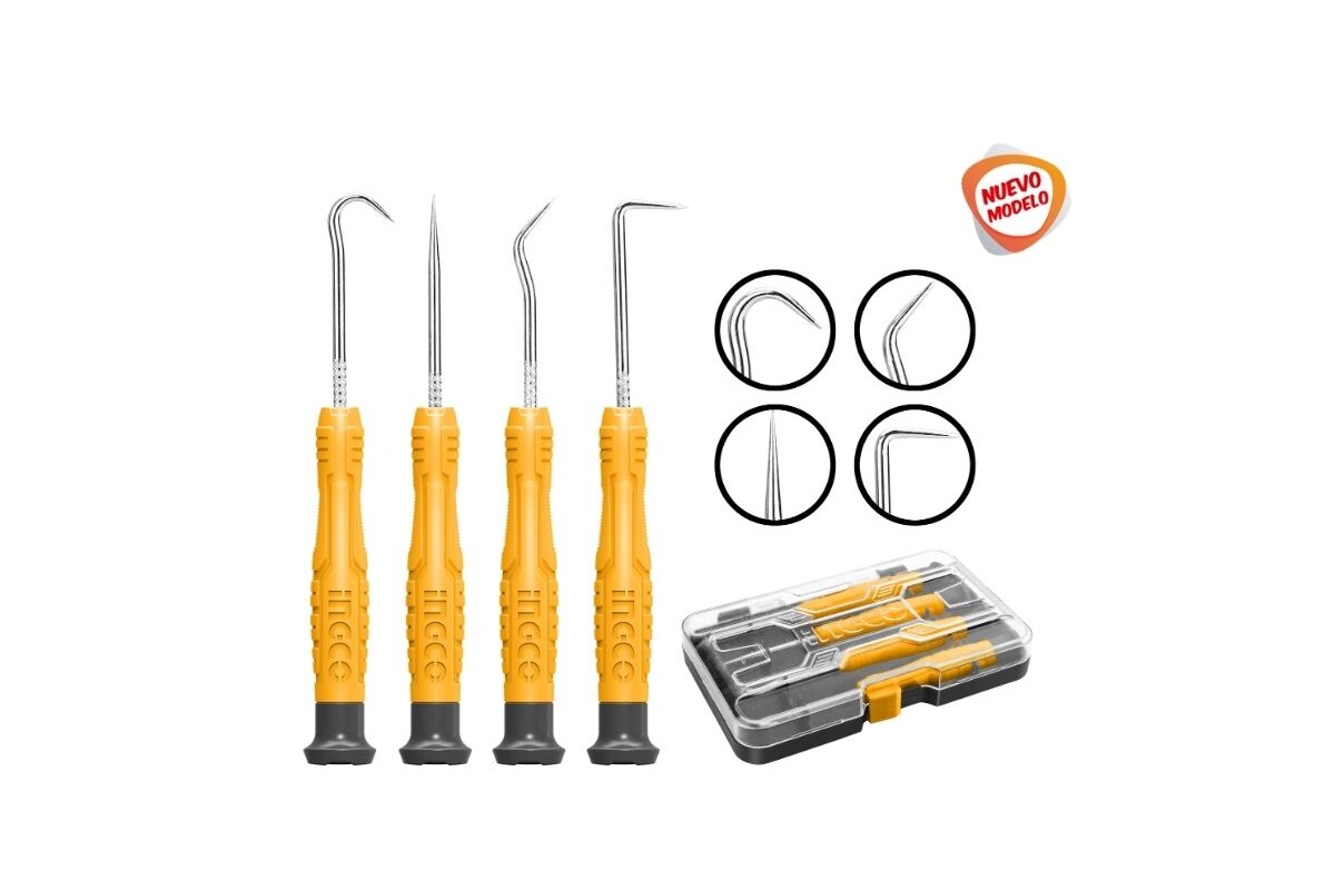 JUEGO DE GANCHOS MINI INGCO HKPHS0401 — Larrique Rulemanes