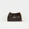 Mini Bag Gina en cuero gamuza anaconda Marron