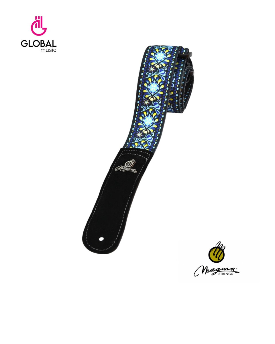 Correa Para Guitarra Magma Poliéster Blue Woodstock c/logo 