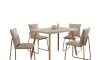 Juego de comedor - 4 sillas Soft Stellar Rectangular - Marrón Juego de comedor - 4 sillas Soft Stellar Rectangular - Marrón