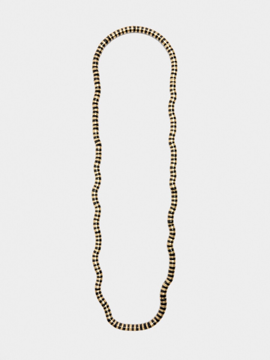 Collar Largo Cadena De Serpiente negro
