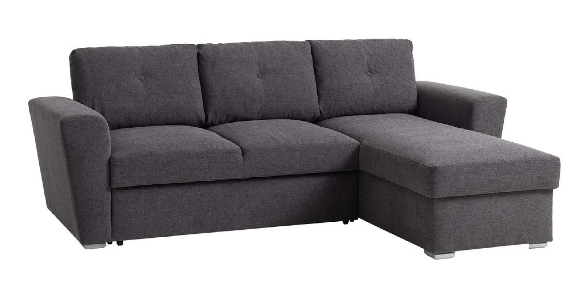 Sofá cama VEJLBY chaise longue gris osc 