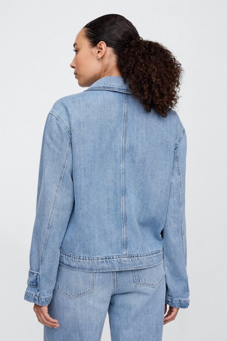 Campera De Jean Utility Mujer Light Wash