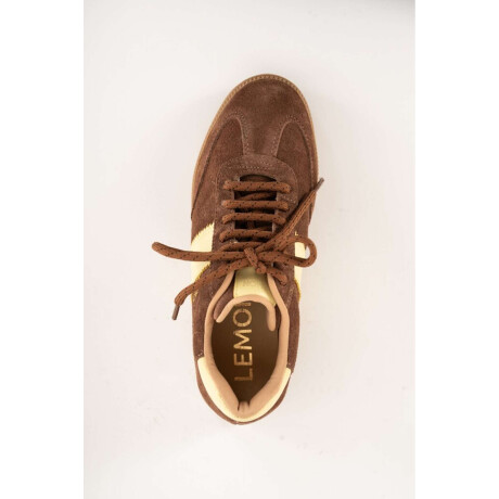 Zapatilla Gamuza Combinada Chocolate