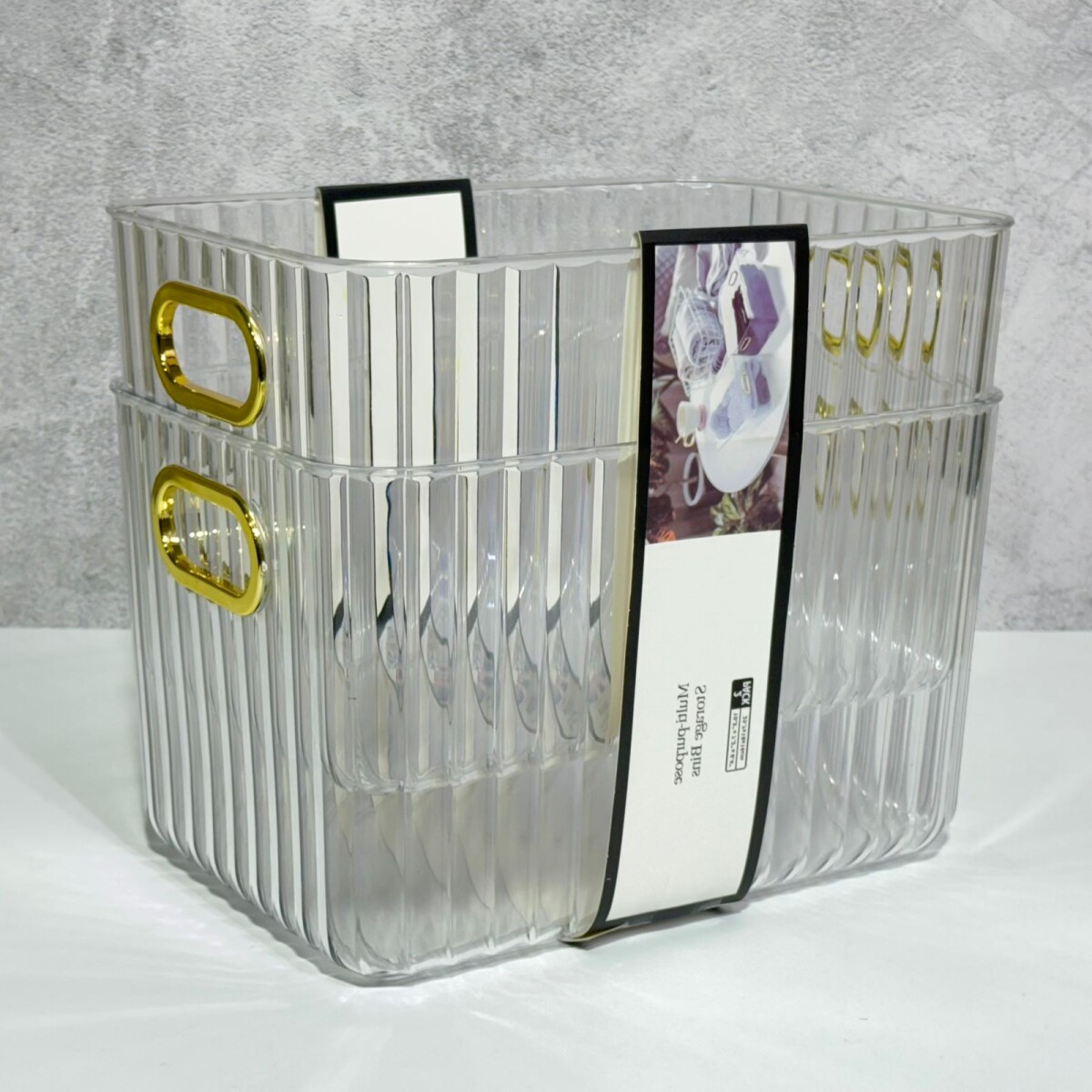 Juego 2 Canastos Organizadores Acrilico La 25.5cm x An 18cm x Al 16cm 