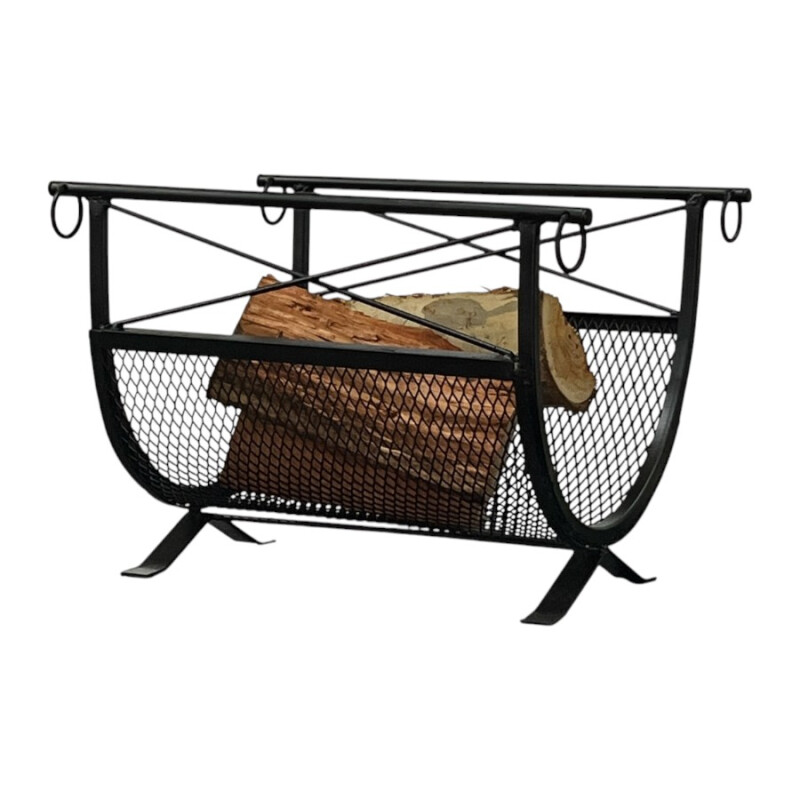 Canasto para leña en metal desplegado Canasto para leña en metal desplegado