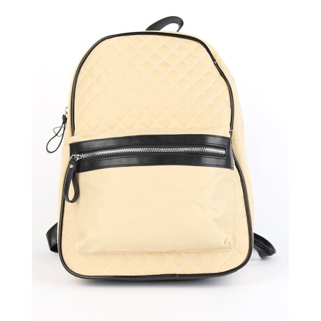 Mochila capitoneada en tela Canva Beige