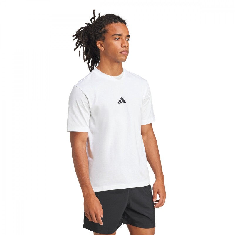 Remera Essentials Small Logo Single de Hombre Blanco