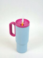 Vaso Con Tapa + Sorbito Setta Azul