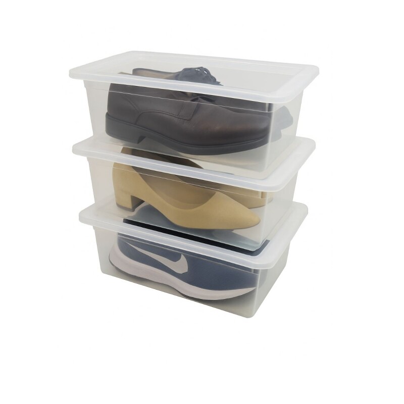 Caja organizadora zapatera apilable TRANSPARENTE