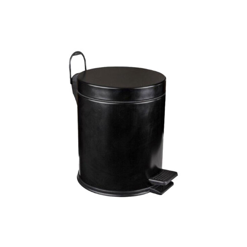 Papelera Negro Mate De Acero Inoxidable Con Pedal 5Lts 21 Cms De Diámetro X 28 Cms De Alto. 000