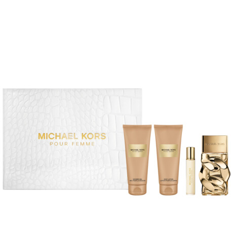 Cofre Michael Kors Perfume Pour Femme EDP 100ml + Body Lotion 100ml + Sower Gel 100ml + Travel Size 10ml Cofre Michael Kors Perfume Pour Femme EDP 100ml + Body Lotion 100ml + Sower Gel 100ml + Travel Size 10ml