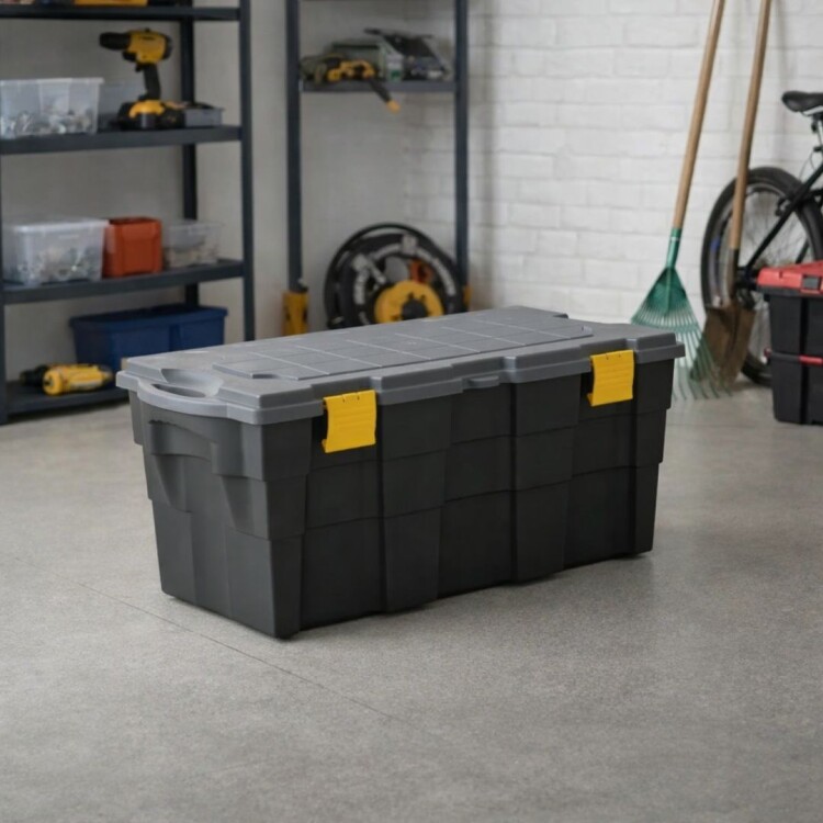 CAJA BAUL ORGANIZADOR WENCO 100 LITROS NEGRO-GRIS CAJA BAUL ORGANIZADOR WENCO 100 LITROS NEGRO-GRIS