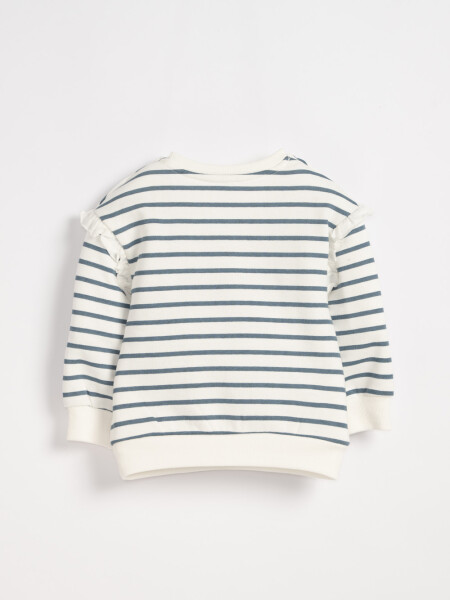 Buzo deportivo con volados Rayas Azul Y Blanco
