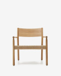 Butaca Yalia de madera maciza roble FSC 100% acabado natural y asiento de cuerda de papel