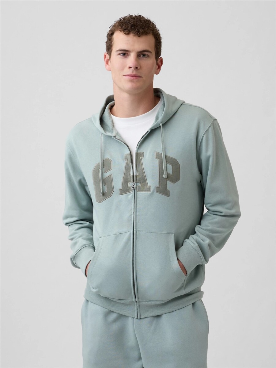 Canguro Con Cierre Logo Gap Hombre - Iceberg Green 16-5808 