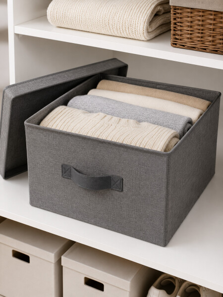 CAJA ORGANIZADORA BEIGE TNT GRIS