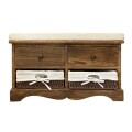 BANCO ZAPATERA EN MADERA PAULOWNIA CON CAJONES Banco Zapatera En Madera Paulownia Con Cajones