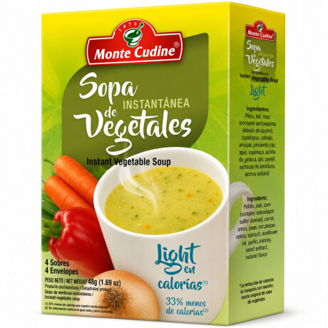 Sopa Instantánea MONTE CUDINE Light Vegetales x4u Sopa Instantánea MONTE CUDINE Light Vegetales x4u