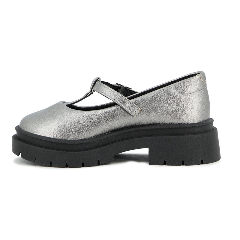 Molekinha Zapato Casual Infantil Napa Metal Malibu Plateado