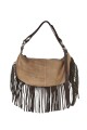 Cartera con flecos Tostado