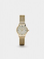 Reloj Pulsera De Malla Metálica De Acero dorado