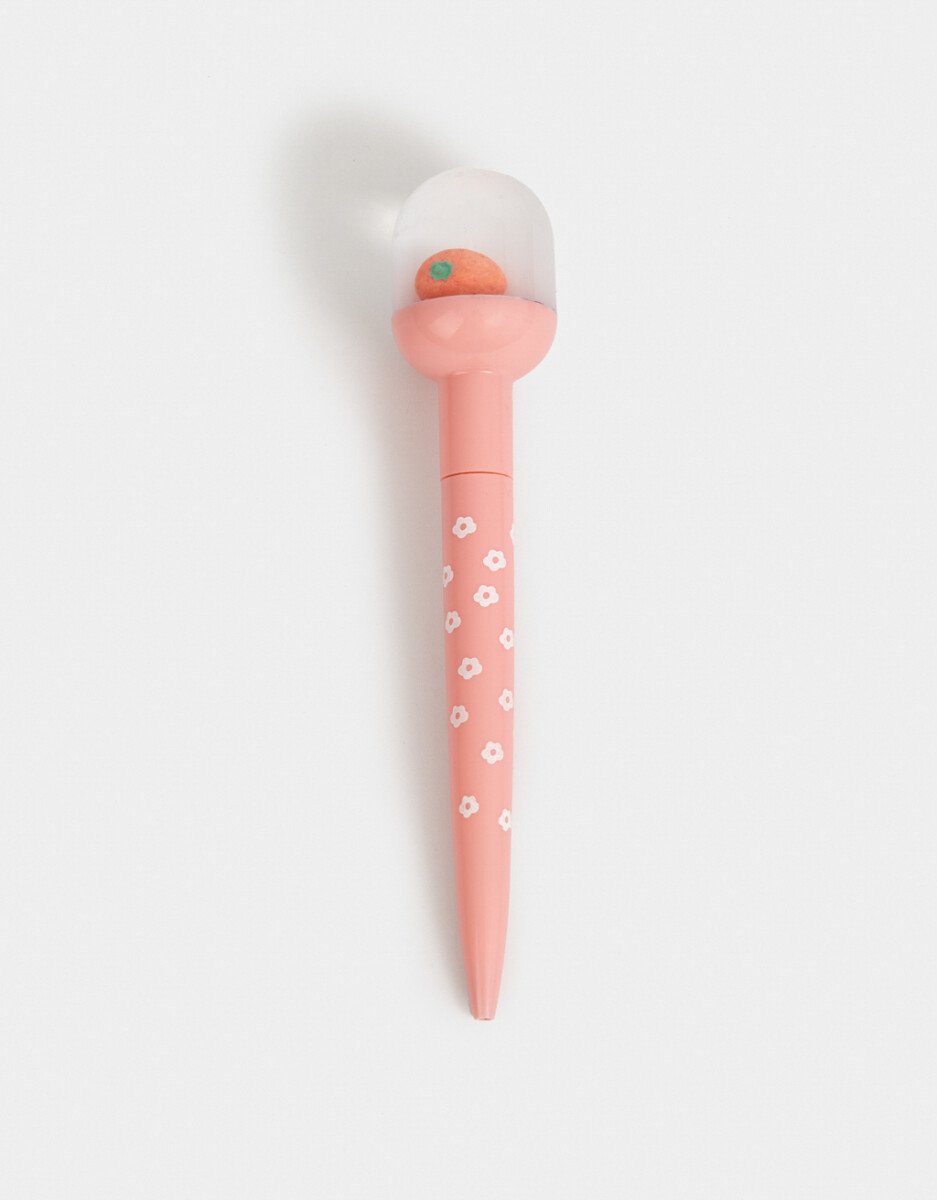 Lapicera Con Topper Frutilla 
