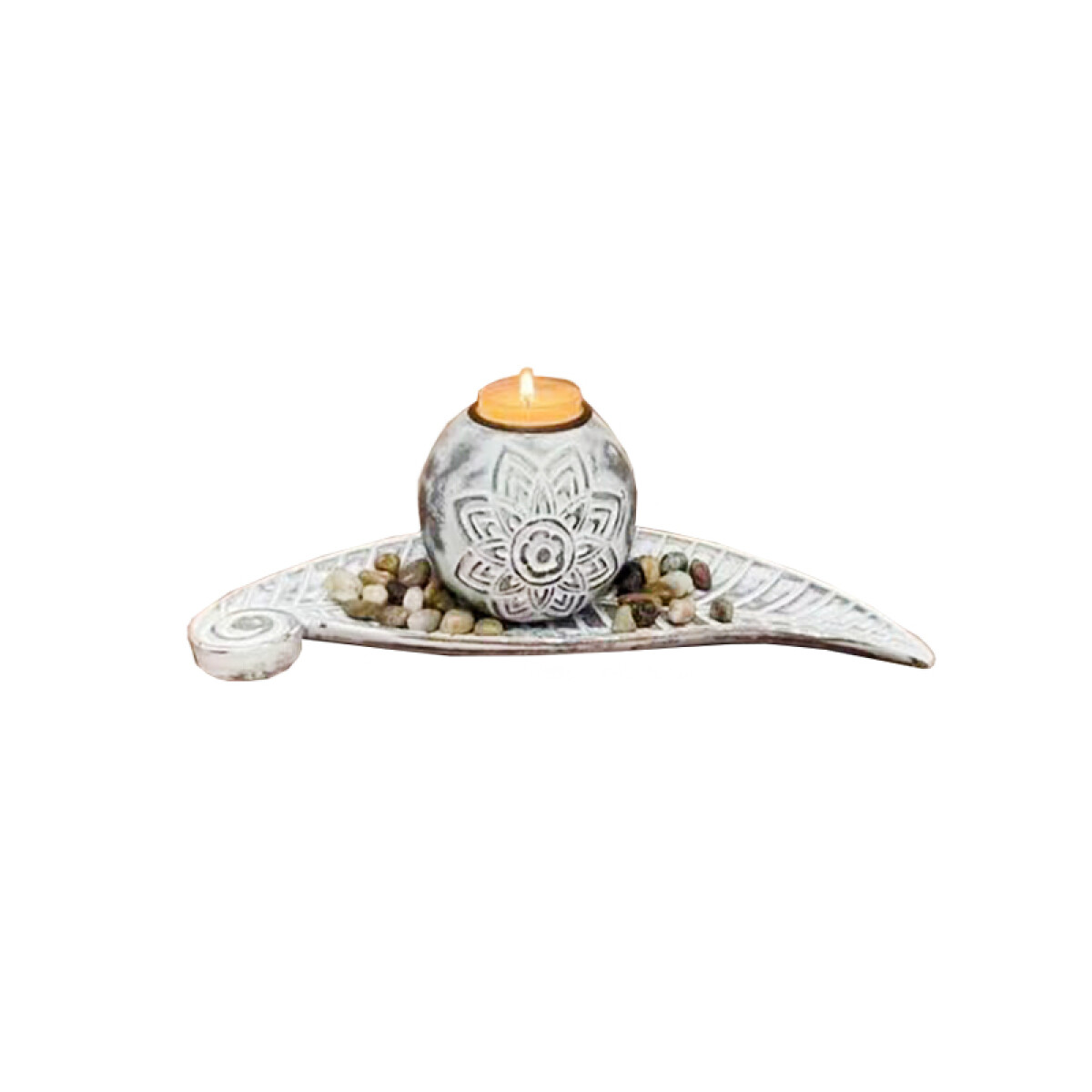 Centro De Mesa Portavela Hoja 