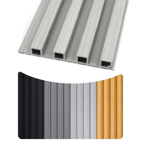 Pack x20 Wpc Simil Madera Wall Panel Lambrin 2.90x16.7 Color Gris Claro